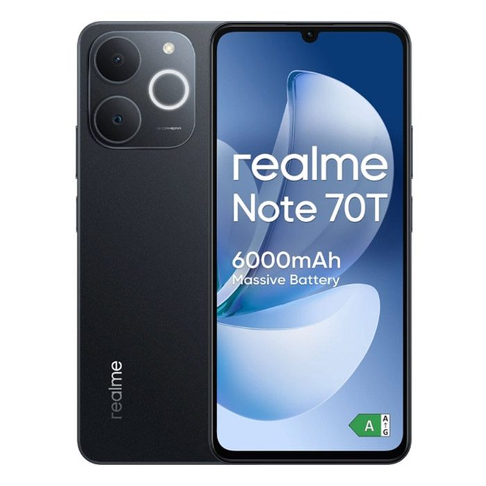 Realme Note 70T Dual Sim 6 74 4GB Ram 128GB Rom Obsidian Black Nuovo