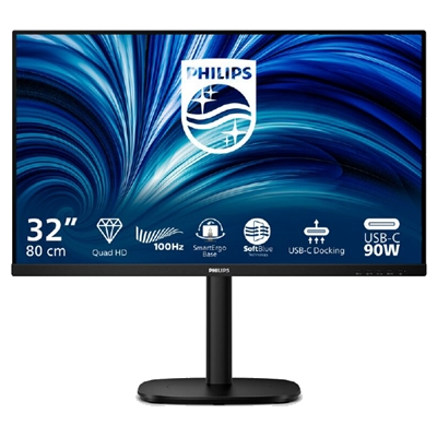 MONITOR PHILIPS LCD IPS LED 100HZ 31.5" WIDE 32BU3601/00 4MS MM SOFTBLUE QHD 1000:1 BLACK 2XHDMI DP HUB USB LAN REG.A FINO:31/03