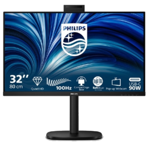 MONITOR PHILIPS LCD IPS LED 100HZ 31.5" WIDE 32BU3601H/00 4MS MM SOFTBLUE QHD 1000:1 BLACK 2XHDMI DP HUB USB WEBCAM L FINO:31/03