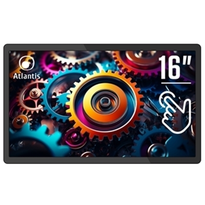 MONITOR OPEN FRAME TOUCH ATLANTIS MULTIMEDIALE 15.6" A05-D16W1 10 TOCCHI FULL HD, DP/HDMI/VGA, AUDIO IN. ALIMENTATORE EST.