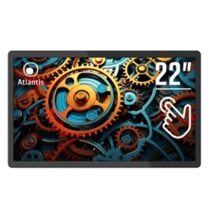 MONITOR OPEN FRAME TOUCH ATLANTIS MULTIMEDIALE 22" A05-D22W1 10 TOCCHI FULL HD, DP/HDMI/VGA, AUDIO IN/OUT. ALIMENTATORE EST.