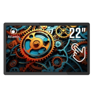 MONITOR OPEN FRAME TOUCH ATLANTIS MULTIMEDIALE 22" A05-D22W1 10 TOCCHI FULL HD, DP/HDMI/VGA, AUDIO IN/OUT. ALIMENTATORE EST.