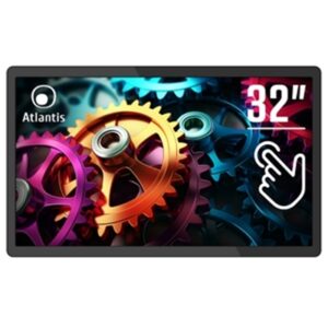 MONITOR OPEN FRAME TOUCH ATLANTIS MULTIMEDIALE 32" A05-D32W1 10 TOCCHI FULL HD, DP/HDMI/VGA, AUDIO IN/OUT. ALIMENTATORE INT.