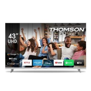 TV THOMSON 43" FRAME LESS 43UG4S14W GOOGLE TV 4K DVB-T2/S2 HOTEL MODE UHD 3840X2160 WHITE CI+ SLOT 4XHDMI 3XUSB VESA FINO:31/03