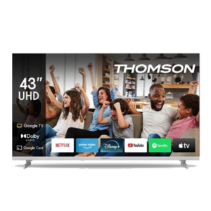 TV THOMSON 43" FRAME LESS 43UG4S14W GOOGLE TV 4K DVB-T2/S2 HOTEL MODE UHD 3840X2160 WHITE CI+ SLOT 4XHDMI 3XUSB VESA FINO:31/03
