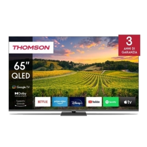 TV THOMSON QLED 65" FRAME LESS 65QG5C14 GOOGLE TV 4K DVB-T2/S2 HOTEL MODE UHD 3840 X 2160 BLACK CI+ SLOT 4XHDMI 3XUSB FINO:31/03