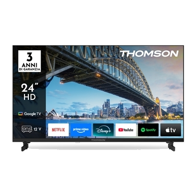 TV THOMSON 24" FRAME LESS 24HG2S15C (12 VOLT) GOOGLE TV DVB-T2/S2 HOTEL MODE HD 1366X768 BLACK CI+ SLOT 3XHDMI 2XUSBFINO:31/03