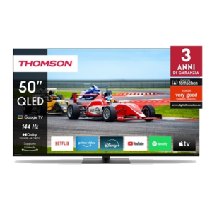 TV THOMSON QLEDPRO144HZ 50" FRAME LESS 50QG7C14 GOOGLE TV 4K DVB-T2/S2 HOTEL MODE UHD 3840X2160 BLACK CI+ SLOT 4XHDMI FINO:31/03