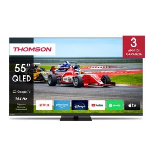 TV THOMSON QLEDPRO144HZ 55" FRAME LESS 55QG7C14 GOOGLE TV 4K DVB-T2/S2 HOTEL MODE UHD 3840X2160 BLACK CI+ SLOT 4XHDMI FINO:31/03