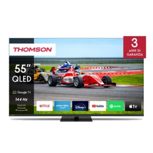 TV THOMSON QLEDPRO144HZ 55" FRAME LESS 55QG7C14 GOOGLE TV 4K DVB-T2/S2 HOTEL MODE UHD 3840X2160 BLACK CI+ SLOT 4XHDMI FINO:31/03