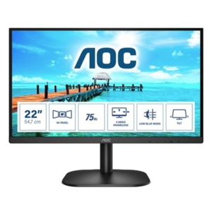 MONITOR AOC LCD VA LED 21.5" WIDE 22B2H/EU 4MS FHD 3000:1 BLACK VGA HDMI VESA FINO:31/03