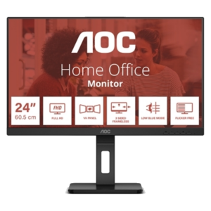 MONITOR AOC LCD IPS LED 24" WIDE FRAMELESS 24E3QAF 4MS MM FHD 1000:1 BLACK REG.ALT. PIVOT VGA HDMI DP VESA FINO:31/03