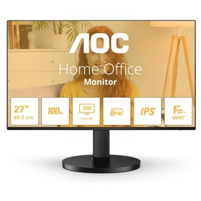 MONITOR AOC LCD IPS 100HZ 27" WIDE FRAMELESS 27B3HA2 1MS MM FHD 3000:1 BLACK VGA HDMI VESA FINO:31/03