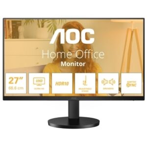 MONITOR AOC LCD IPS 27" WIDE FRAMELESS U27B3AF 4MS MM UHD 1000:1 BLACK 2XHDMI DP REG.ALT. VESA FINO:31/03