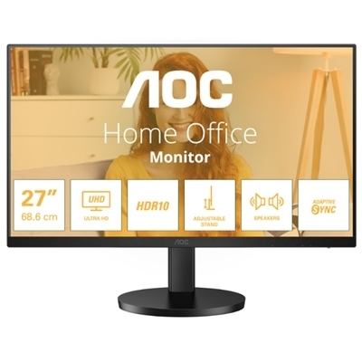 MONITOR AOC LCD IPS 27" WIDE FRAMELESS U27B3AF 4MS MM UHD 1000:1 BLACK 2XHDMI DP REG.ALT. VESA FINO:31/03