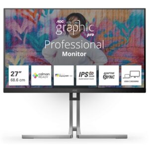 MONITOR AOC LCD IPS QD 27" WIDE FRAMELESS Q27U3CV 4MS MM QHD 1000:1 BLACK HDMI DP USB-C VESA FINO:31/03