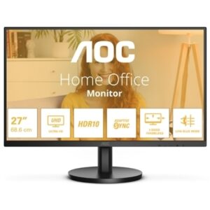 MONITOR AOC LCD VA 27" WIDE FRAMELESS 4K U27B3M 4MS UHD 3500:1 BLACK HDMI DP VESA FINO:31/03