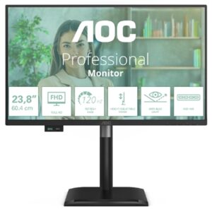 MONITOR AOC LCD IPS 120HZ 23.8" WIDE FRAMELESS 24P4U 4MS MM FHD 1500:1 BLACK REG.ALT. VGA HDMI DP 3XUSB USB-C VESA GA FINO:31/03
