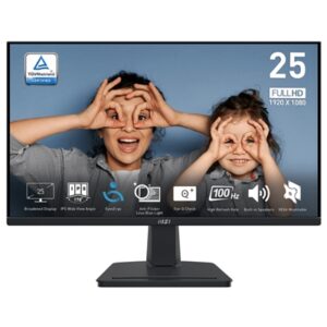 MONITOR MSI PRO MP251 24.5" IPS AG FHD 16:9 1300:1 100HZ 1MS MM LESS BLUE LIGHT VGA HDMI D-SUB VESA BLACK FINO:03/04