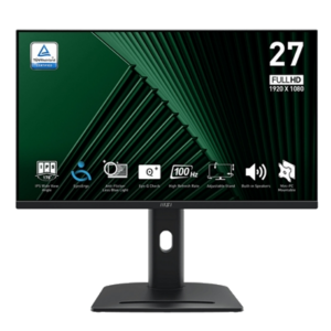MONITOR MSI PRO MP275PG 27" IPS AG FHD 16:9 MM 1300:1 1MS 100HZ VGA HDMI DP VESA REG.ALT. PIVOT BLACK FINO:03/04