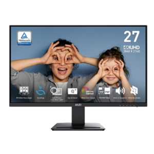 MONITOR MSI PRO MP273U 27" IPS AG UHD 16:9 MM 1000:1 4MS 2XHDMI DP VESA BLACK FINO:03/04