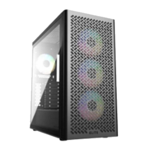 CABINET ATX MIDI TOWER COOLER MASTER E502-KGNN-SAZ ELITE 502 4 FAN ATX 2X3.5 2X2.5 USB3.0 4X120MM-ARGB NOALIM VETRO LATERALE