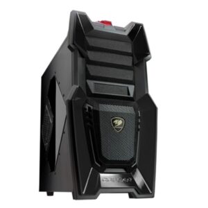 CABINET MIDI TOWER COUGAR 106HM60 CHALLENGER BLACK NERO 268X514X523MM 7SLOT 3X5,25" 1X3,5" 3X2,5" VETRO 1XFAN RED