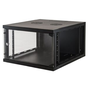 RACK19" ARMADIO 6U LK1907U66N MOD.DA MURO L540XP600XA350 - NERO CON PORTA A VETRO - ASSEMBLATO- EAN:8028400039163