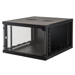 RACK19" ARMADIO 6U LK1907U66N MOD.DA MURO L540XP600XA350 - NERO CON PORTA A VETRO - ASSEMBLATO- EAN:8028400039163