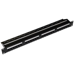 RACK19"PATCH PANEL UNIVERSALE 24P LKP624U NON SCHERMATO UTP - 8POLI RJ45 X RETI CAT. 6 NERO -EAN: 8028400038203
