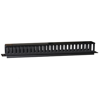 RACK19" LISTELLO GUIDACAVI UNIVERSALE LKORG1UL X ARMADI 1U-A GABBIA-COP.SCORREVOLE-25 SLOT-NERO IN METALLO - EAN:8028400039743