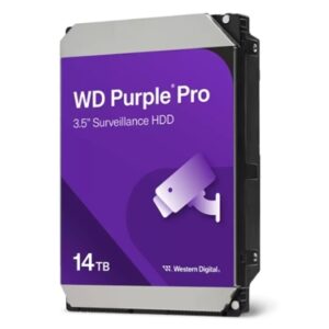 HARD DISK SATA3 3.5" 14000GB(14TB) WD142PURP WD 512MB CACHE 7200RPM PURPLE PRO VIDEOSORVEGLIANZA 24X7 FINO A 64 SINGLE STREAM