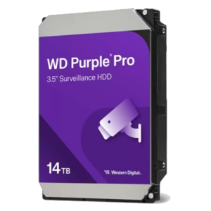 HARD DISK SATA3 3.5" 14000GB(14TB) WD142PURP WD 512MB CACHE 7200RPM PURPLE PRO VIDEOSORVEGLIANZA 24X7 FINO A 64 SINGLE STREAM