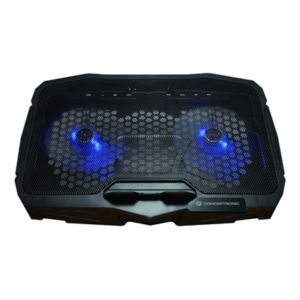 SUPPORTO DI RAFFREDDAMENTO X NOTEBOOK FINO A 17" CONCEPTRONICTHANA07B 2 VENTOLE 12.5CM - 4 LIVELLI DI ALTEZZA FINO:31/03