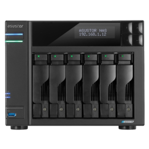 NAS ASUSTOR AS6706T X 6HDD/SSD 3.5"/2.5"SATA3 6GB/S-NOHD- QC 2.0GHZ-8GB DDR4 -2P 2.5GBE-2P USB3.2-4XM.2NVME 1P PCIE GEN3-GAR.3Y