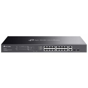 SWITCH 20P LAN GIGABIT TP-LINK ES220GMP EASY MANAGED16P POE+ 2P GIGABIT 2P SFP- CUST.IN ACCIAIO - MONT.SU RACK 1U 19"
