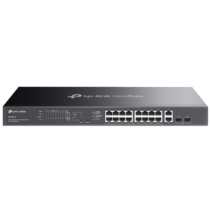 SWITCH 20P LAN GIGABIT TP-LINK ES220GMP EASY MANAGED16P POE+ 2P GIGABIT 2P SFP- CUST.IN ACCIAIO - MONT.SU RACK 1U 19"