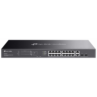 SWITCH 20P LAN GIGABIT TP-LINK ES220GMP EASY MANAGED16P POE+ 2P GIGABIT 2P SFP- CUST.IN ACCIAIO - MONT.SU RACK 1U 19"
