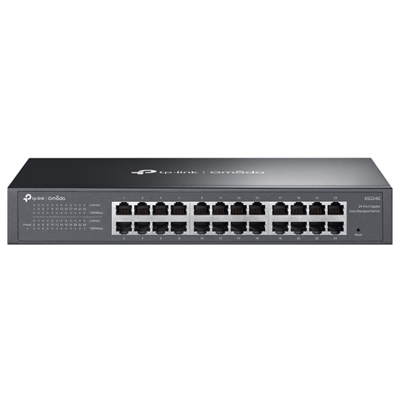 SWITCH 24P LAN GIGABIT TP-LINK ES224G EASY MANAGED- CUST.IN ACCIAIO - MONTABILE SU RACK 1U 13" (INTEG,CONTR.OMADA S FINO:31/03