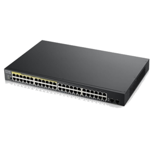 SWITCH ZYXEL GS190048HPV2-EU0101F 48P GIGA -24P POE EROG.FINO 170W + 2P SFP GIGABIT, IPV6,VLAN,RACK 19" GAR. A VITA