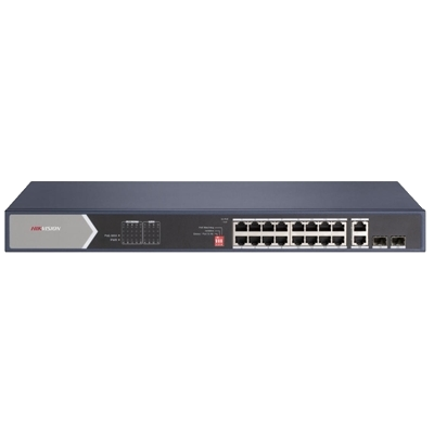 SWITCH 16P LAN GIGABIT HIKVISION DS-3E0520HP-E 16P POE 2P RJ45 -2 SFP UPLINK - DESKTOP - 802.3AF/AT/BT, PORT 1-4 SUPP FINO:31/03