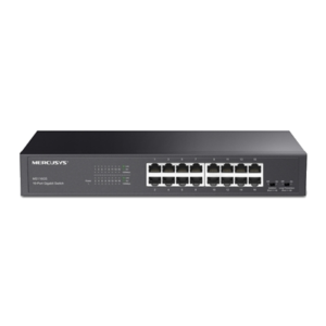 SWITCH 16P GIGABIT MERCUSYS MS116GS DESKTOP/RACKMOUNT - CASE IN ACCIAIO ADATTO ARACK 1U DA 13" FINO:31/03