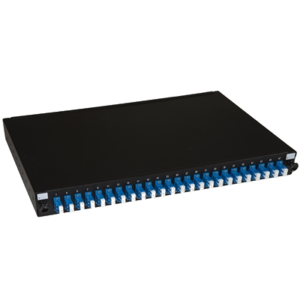 PANNELLO FIBRA OTTICA 19"LINK LK24LCSP CON 24 ADATTATORI LC DUPLEX SINGLEMODE - PROF.250MM - NERO