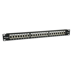 PATCH PANEL NERO SCHERMATO 1UEQUIP 326625 24 PORTE CAT.6A -19"-EAN:4015867207642 FINO:31/03