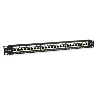 PATCH PANEL NERO SCHERMATO 1UEQUIP 326625 24 PORTE CAT.6A -19"-EAN:4015867207642 FINO:31/03