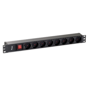 MULTIPRESA 8P EQUIP 333283 NERA CEE7/4 CON SWITCH-CAVO 1,8MT - PER RACK 19"-EAN: 4015867224342 FINO:31/03