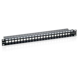 PATCH PANEL 24-PORTE KEYSTONE CAT.6 EQUIP 769224 NON SCHERMATO1U 19" - NERO