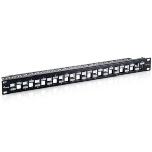 PATCH PANEL 24-PORTE KEYSTONE CAT.6A EQUIP 769324 SCHERMATO1U 19" - NERO