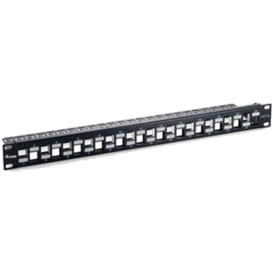 PATCH PANEL 24-PORTE KEYSTONE CAT.6A EQUIP 769324 SCHERMATO1U 19" - NERO