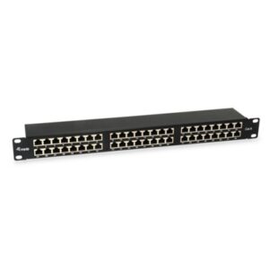 PATCH PANEL 48-PORTE KEYSTONE CAT.6 EQUIP 326449 1U 19" - NERO - EAN:4015867207154